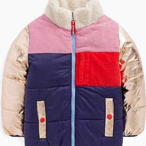 NWT Mini Boden Corduroy Color Block Puffer Coat - Size 6/7